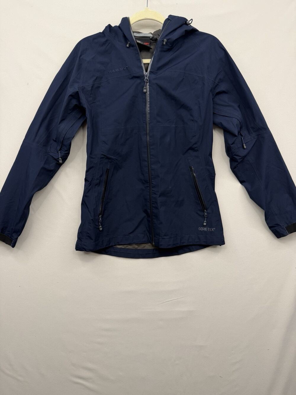 Mammut Rain Jacket Mens Small Blue Albula Half Zip HS Hooded Windbreaker